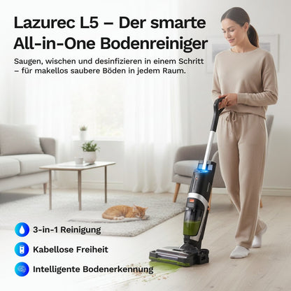 Lazurec L5 – Kabelloser Nass-Trocken-Sauger mit starker Saugleistung