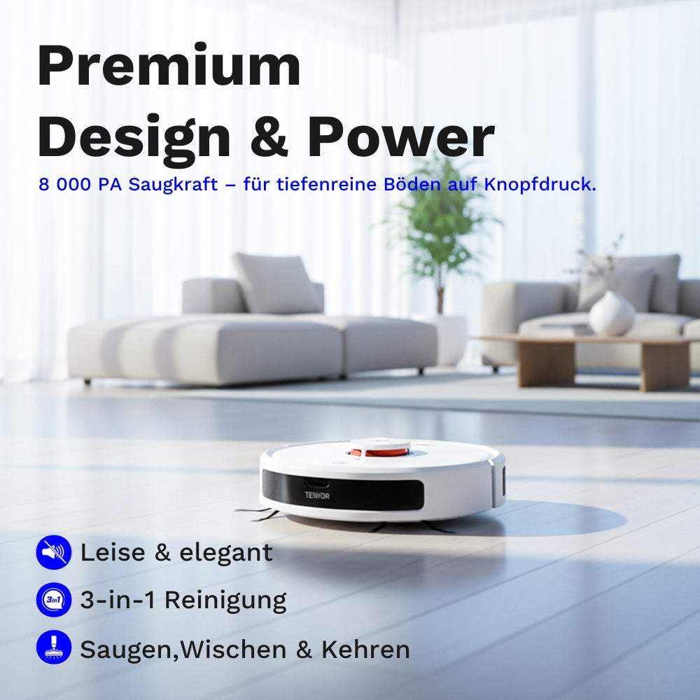 Tesvor S8 Max - Saug und Wischroboter mit automatischer Staubbox-Reinigung (Upgraded Version)